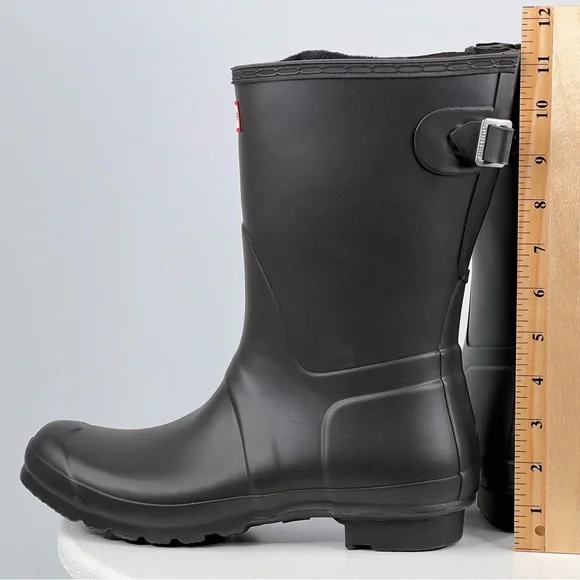 Hunter Original Short Boot Matte Black Waterproof Fisherman Fall Winter Rain 10 - Picture 11 of 15